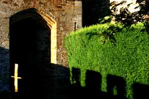 Late evening shadows on gatehouse. Photograph © P Fiennes Late evening shadows on gatehouse. Photograph © P Fiennes